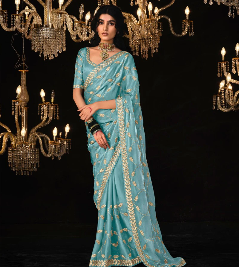 Kimora 5330 Colour Tissue Silk Wholesale Designer Sarees Catalog — Wholesale Sarees, Kimora wholesale from Surat — view 1